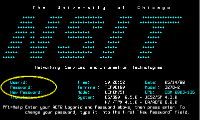 NSIT logon screen, first step of changing your password
